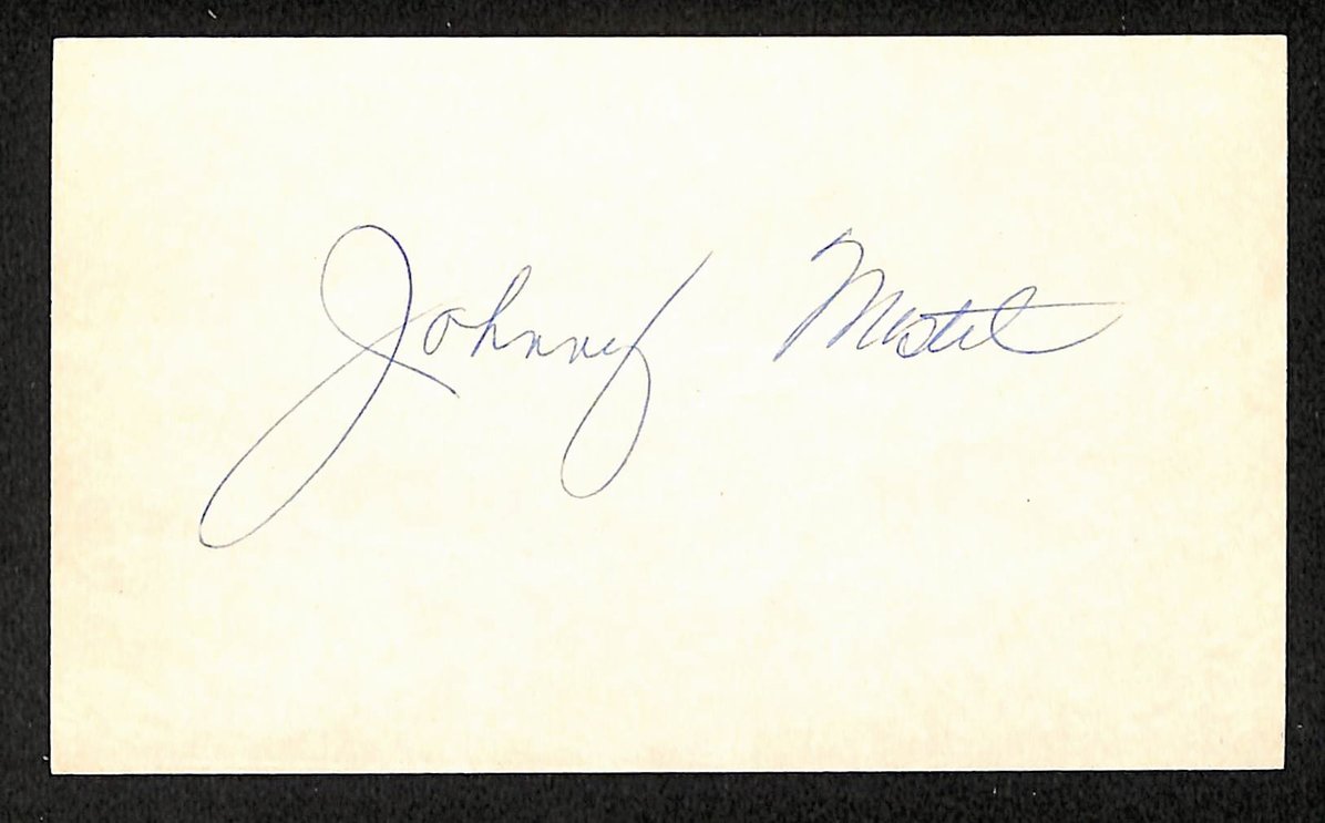 John Mostil White Sox Autographed/Signed 3x5 Index Card JSA BA208469