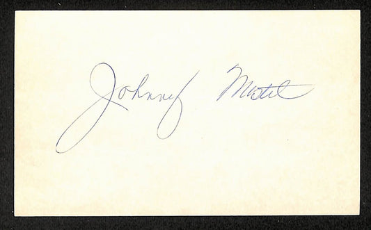 John Mostil White Sox Autographed/Signed 3x5 Index Card JSA BA208469