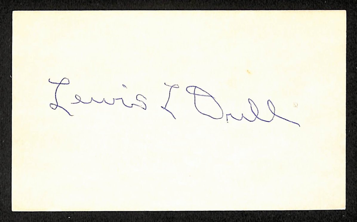 Lewis Drill Senators Autographed/Signed 3x5 Index Card JSA BA208474