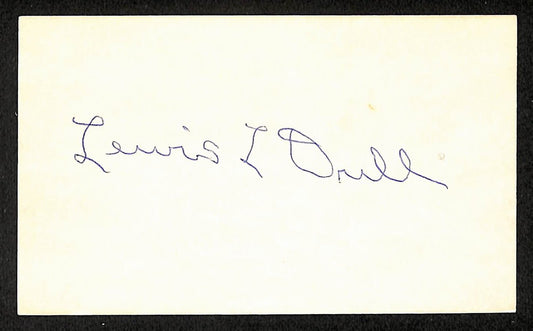Lewis Drill Senators Autographed/Signed 3x5 Index Card JSA BA208474