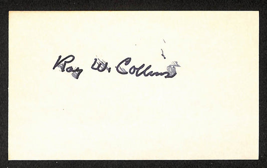 Ray Collins Red Sox Autographed/Signed 3x5 Index Card JSA BA208475