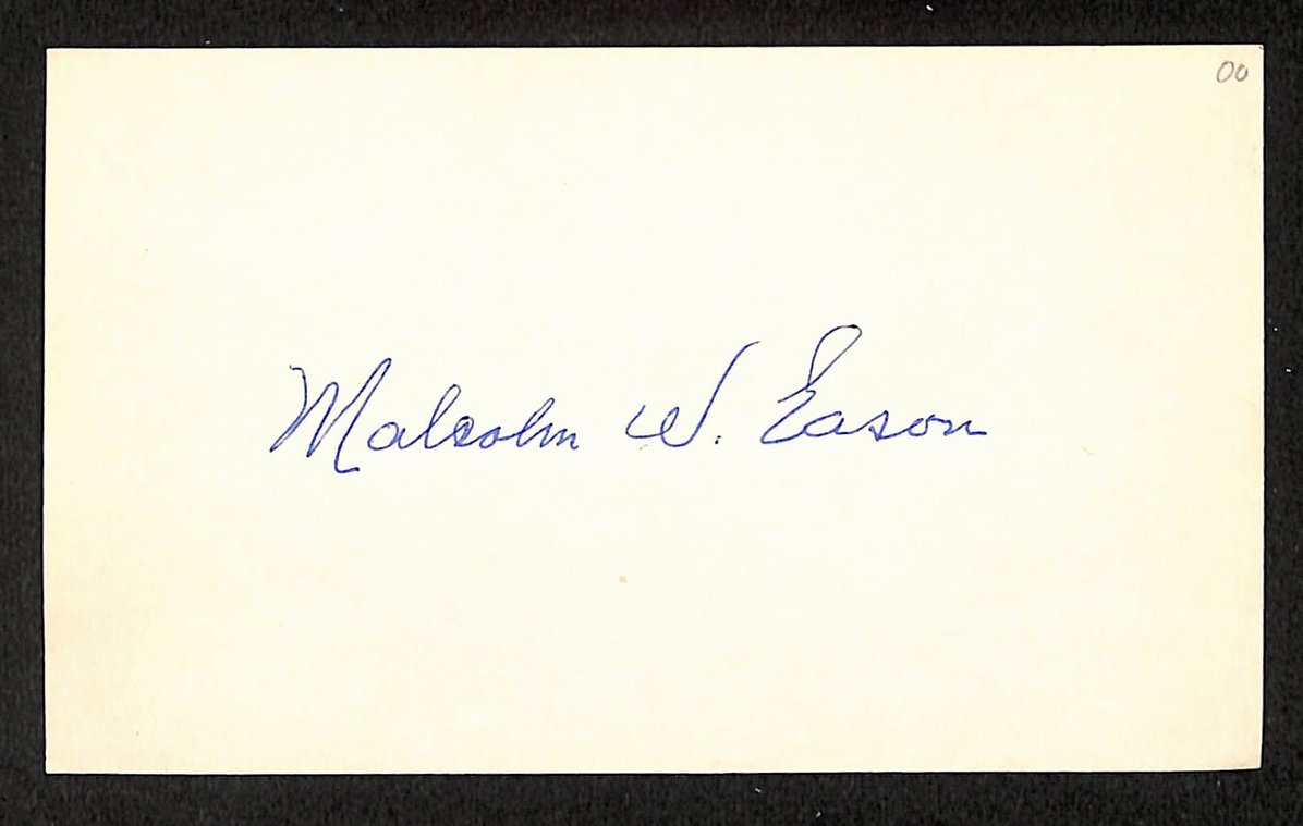 Mal Eason Tigers Autographed/Signed 3x5 Index Card JSA BA208476