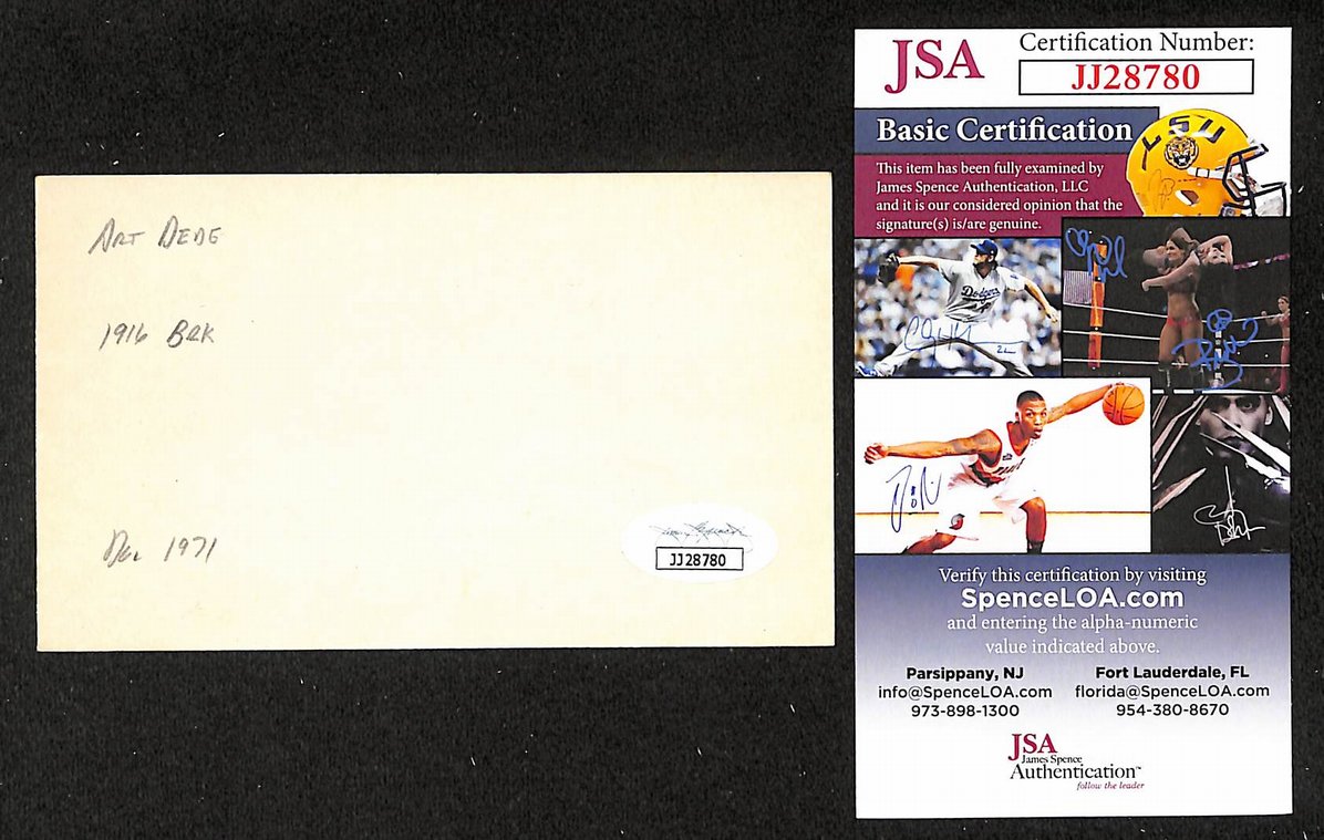 Art Artie Dede Brooklyn Robins Autographed/Signed 3x5 Index Card JSA BA208477