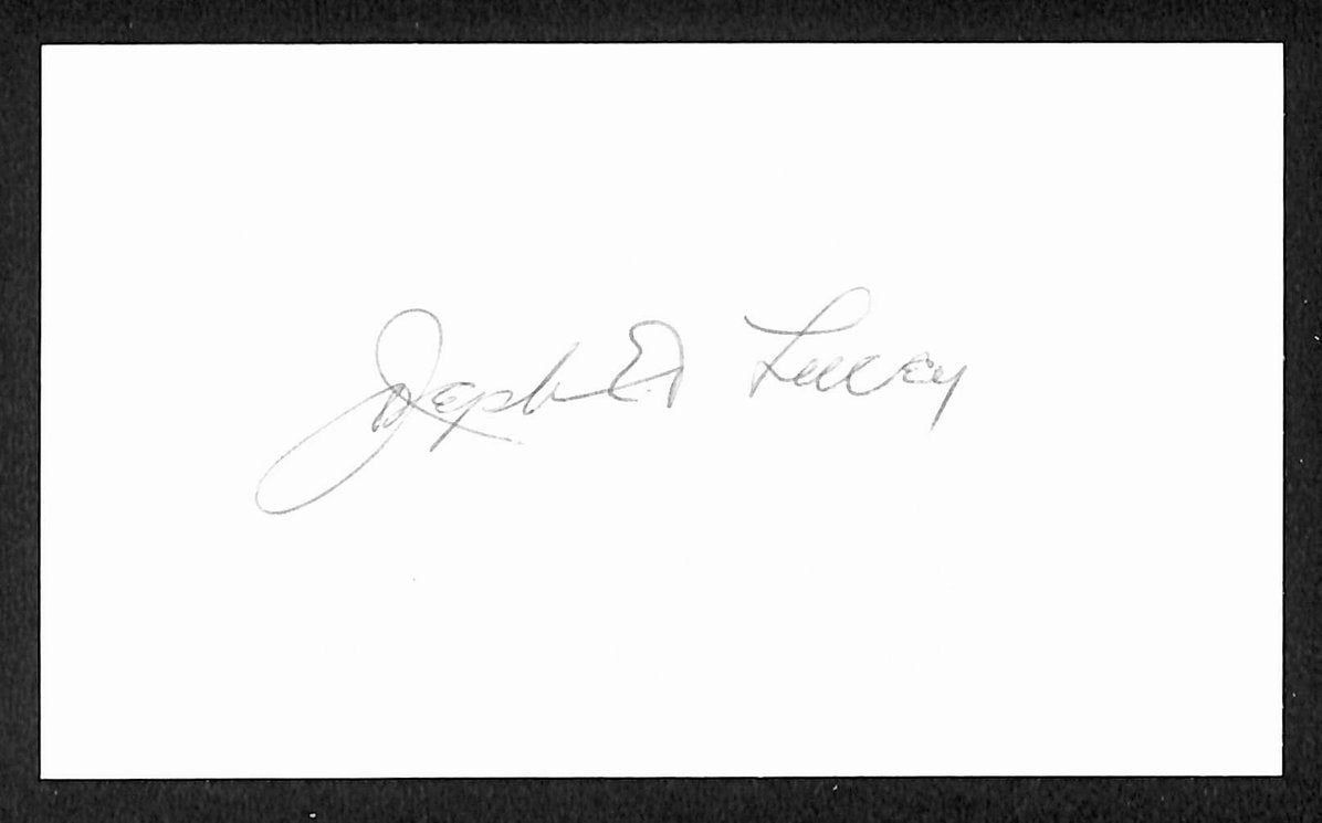 Joe Lucey Red Sox Autographed/Signed 3x5 Index Card JSA BA208480