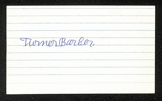 Turner Barber Cubs Autographed/Signed 3x5 Index Card JSA BA208485