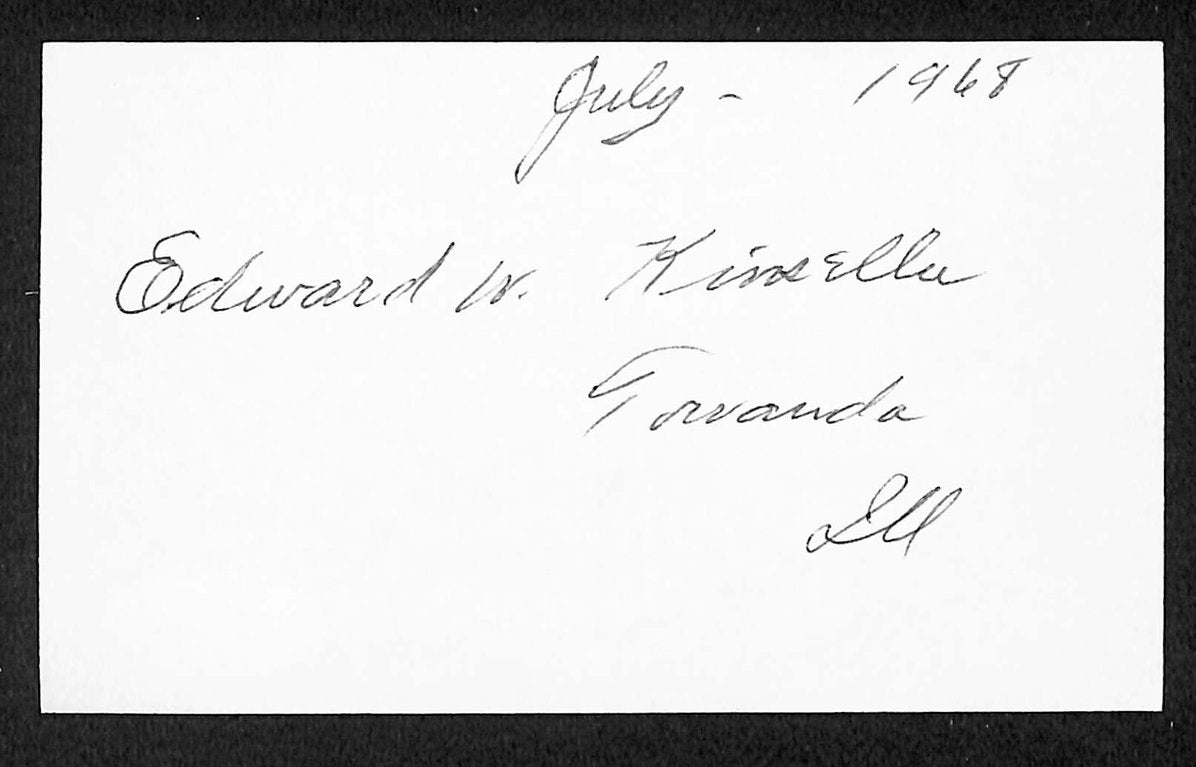 Ed Kinsella Pirates Autographed/Signed 3x5 Index Card JSA BA208486