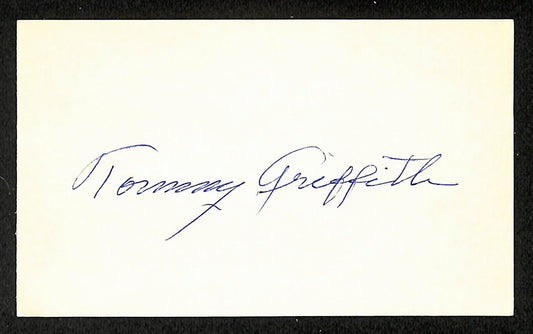 Tommy Griffith Braves Autographed/Signed 3x5 Index Card JSA BA208487