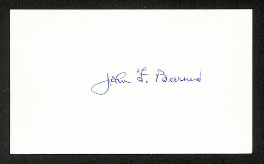 John Barnes Yankees Autographed/Signed 3x5 Index Card JSA BA208489