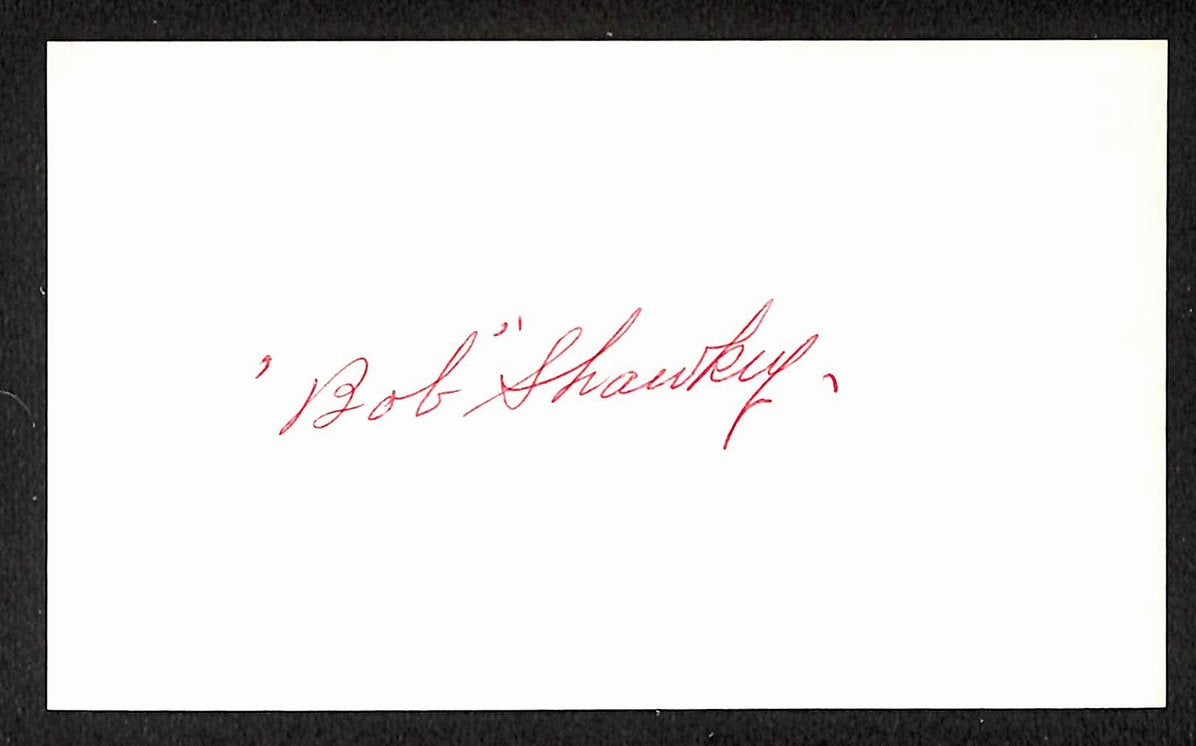 Bob Shawkey Yankees Autographed/Signed 3x5 Index Card JSA BA208492