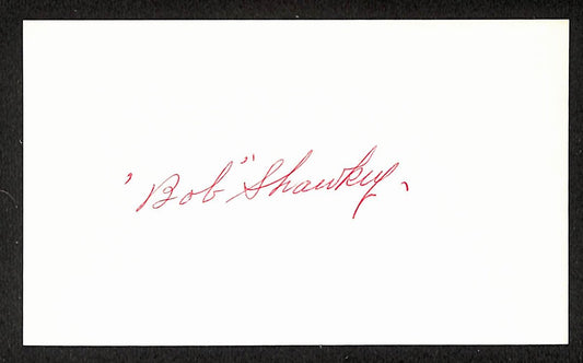Bob Shawkey Yankees Autographed/Signed 3x5 Index Card JSA BA208492