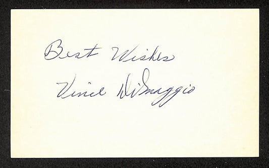 Vince DiMaggio Pirates Autographed/Signed 3x5 Index Card JSA BA208493