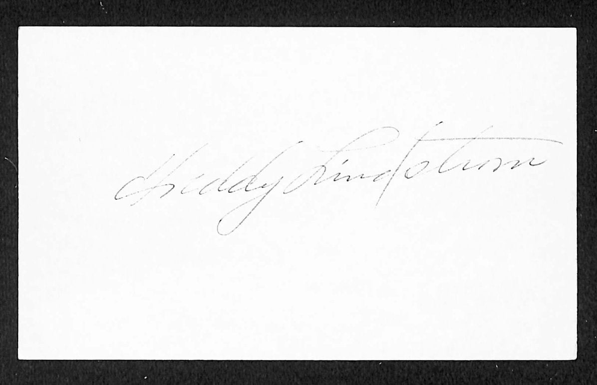 Fred Lindstrom GIants Autographed/Signed HOF 3x5 Index Card JSA BA208494