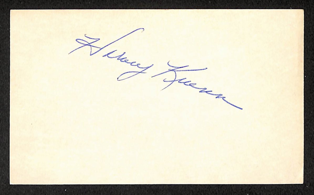 Harvey Kuenn Tigers Autographed/Signed 3x5 Index Card JSA BA208496