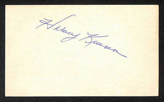 Harvey Kuenn Tigers Autographed/Signed 3x5 Index Card JSA BA208496