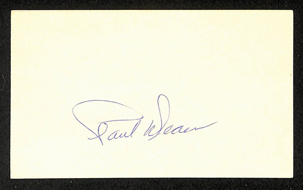 Paul Dean Cardinals Autographed/Signed 3x5 Index Card JSA BA208499