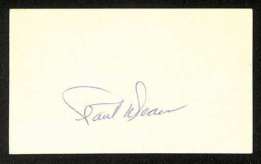 Paul Dean Cardinals Autographed/Signed 3x5 Index Card JSA BA208499