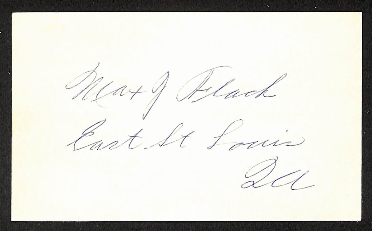 Max Flack Cubs Autographed/Signed 3x5 Index Card JSA BA208378
