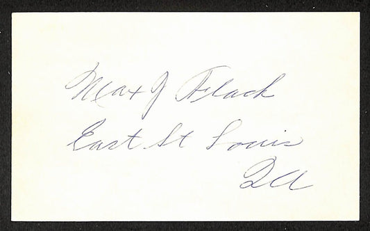Max Flack Cubs Autographed/Signed 3x5 Index Card JSA BA208378