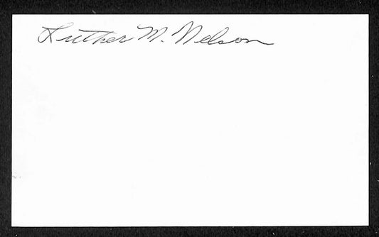 Luther Nelson Yankees Autographed/Signed 3x5 Index Card JSA BA207868