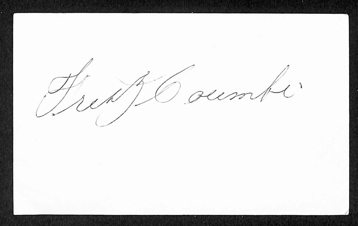 Fritz Coumbe Red Sox Autographed/Signed 3x5 Index Card JSA BA207870