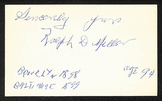 Ralph Miller Oregon St Autographed/Signed 3x5 Index Card JSA BA207873