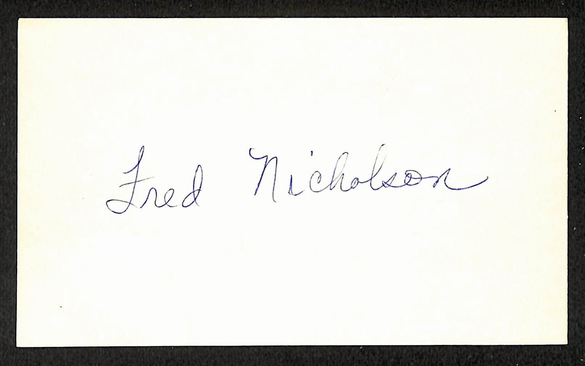 Fred Nicholson Pirates Autographed/Signed 3x5 Index Card JSA BA207874