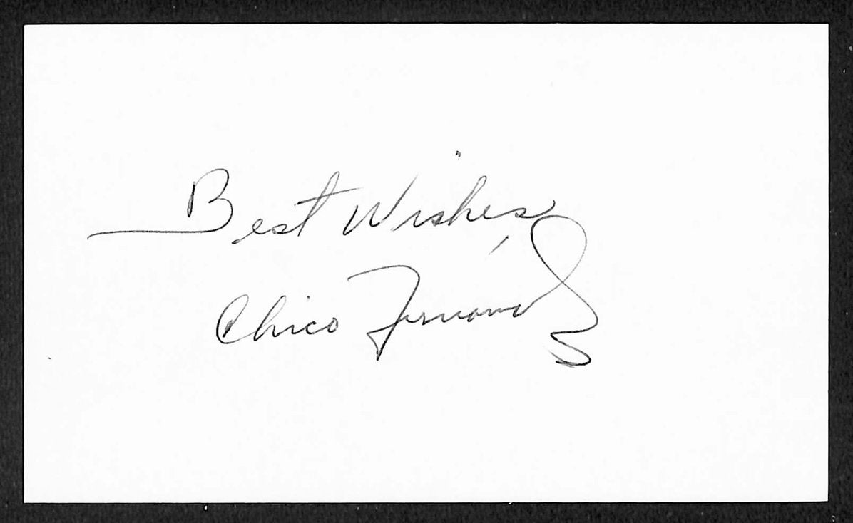 Chico Fernandez Orioles Autographed/Signed 3x5 Index Card JSA BA207877