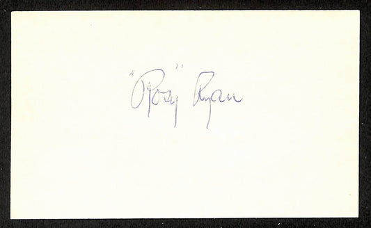 Rosy Ryan Giants Autographed/Signed 3x5 Index Card JSA BA207878