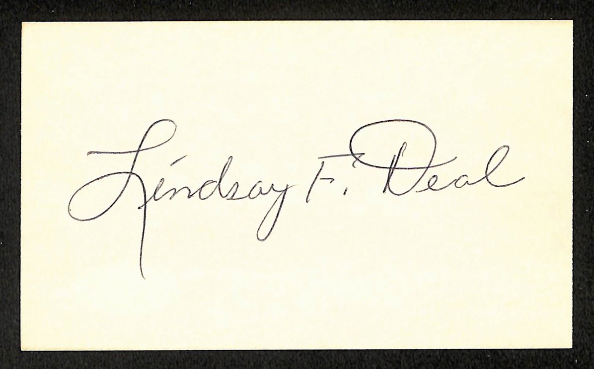 Lindsay Deal Dodgers Autographed/Signed 3x5 Index Card JSA BA207879