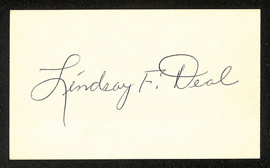 Lindsay Deal Dodgers Autographed/Signed 3x5 Index Card JSA BA207879