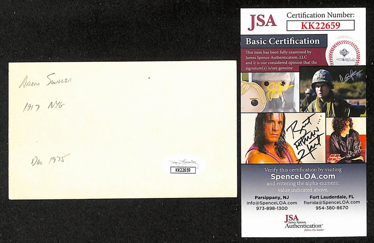 Adam Swigler Giants Autographed/Signed 3x5 Index Card JSA BA207883