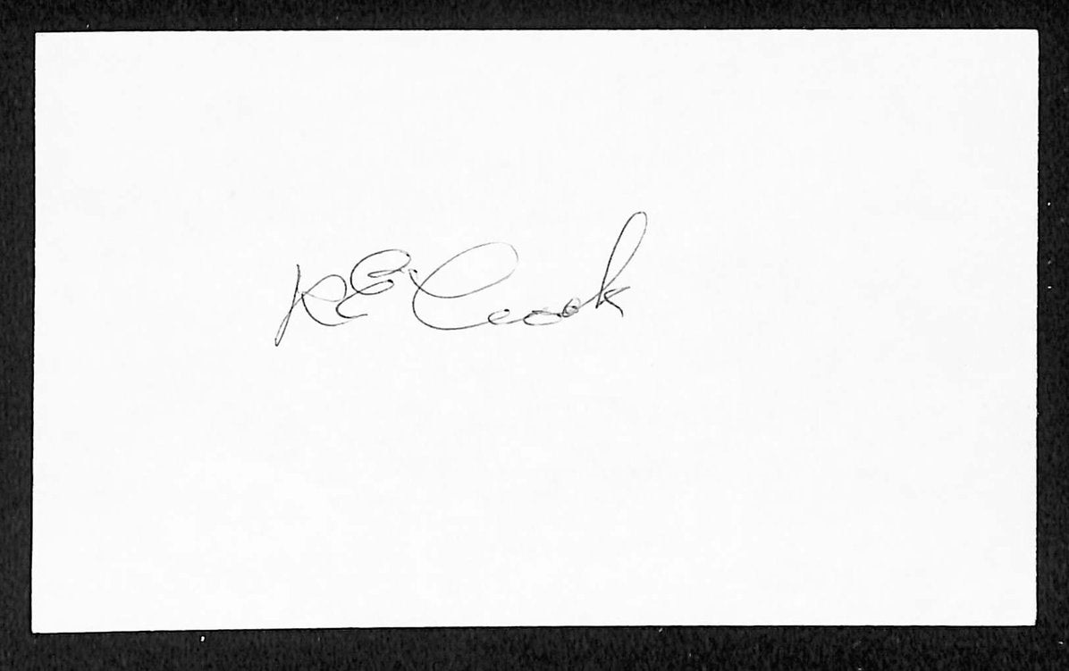 Rollin Cook Browns Autographed/Signed 3x5 Index Card JSA BA207884