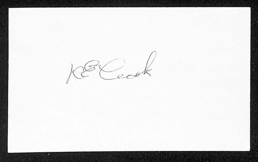 Rollin Cook Browns Autographed/Signed 3x5 Index Card JSA BA207884