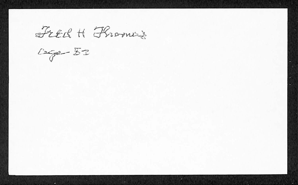 Fred Thomas Red Sox Autographed/Signed 3x5 Index Card JSA BA207887