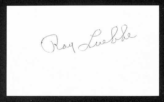 Roy Luebbe Yankees Autographed/Signed 3x5 Index Card JSA BA207889
