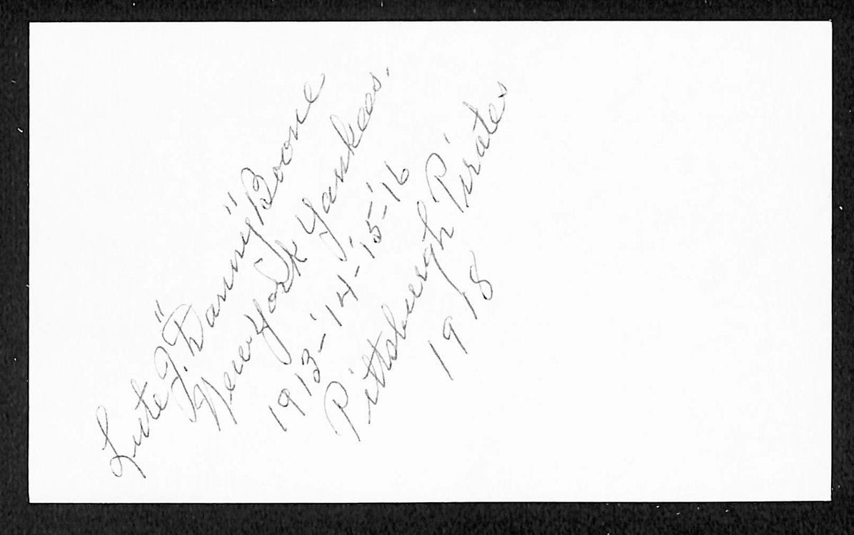Lute Boone Yankees Autographed/Signed 3x5 Index Card JSA BA207891