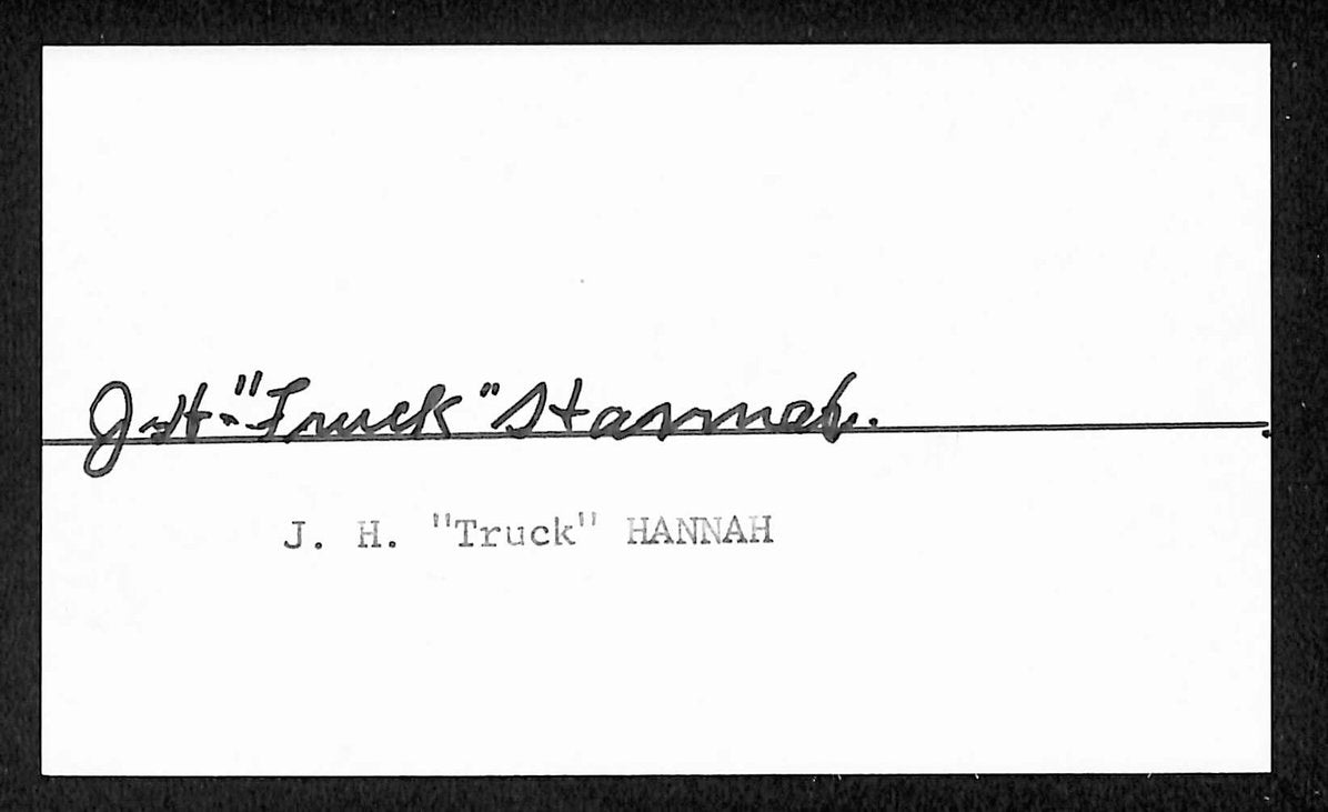 Truck Hannah Yankees Autographed/Signed 3x5 Index Card JSA BA207893