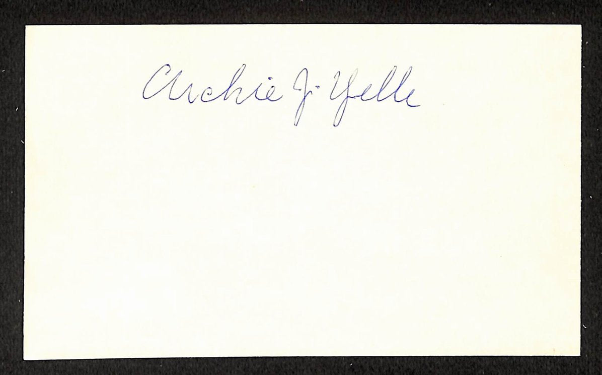 Archie Yelle Tigers Autographed/Signed 3x5 Index Card JSA BA207898