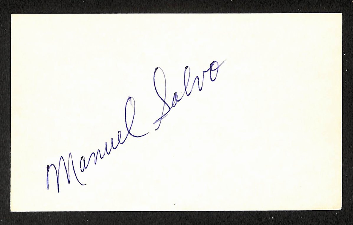 Manny Salvo Giants Autographed/Signed 3x5 Index Card JSA BA207899