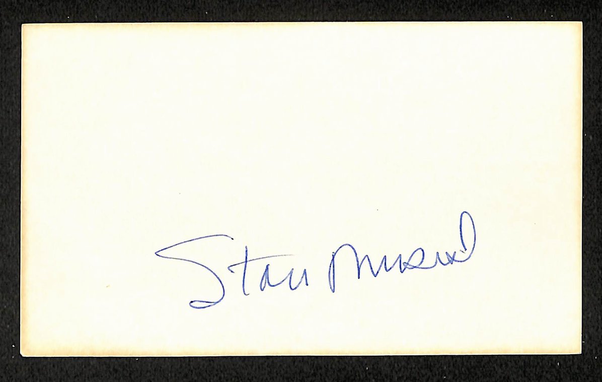 Stan Musial Cardinals Autographed/Signed 3x5 Index Card HOF JSA BA208502