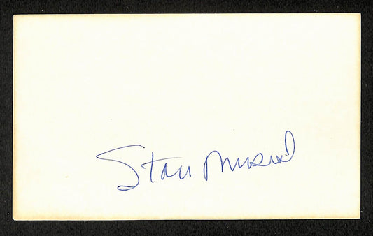 Stan Musial Cardinals Autographed/Signed 3x5 Index Card HOF JSA BA208502