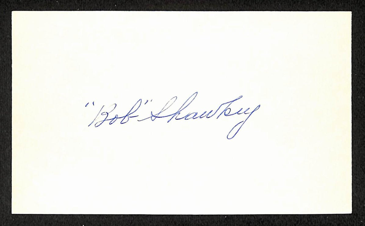Bob Shawkey Yankees Autographed/Signed 3x5 Index Card JSA BA208504