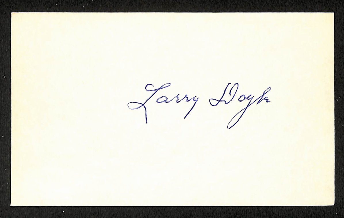 Larry Doyle Giants Autographed/Signed 3x5 Index Card JSA BA208507