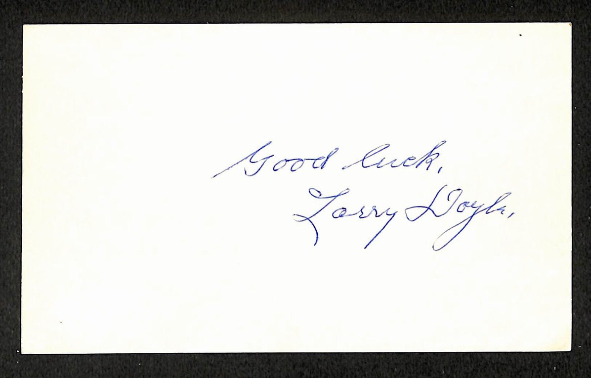 Larry Doyle Giants Autographed/Signed 3x5 Index Card JSA BA208508