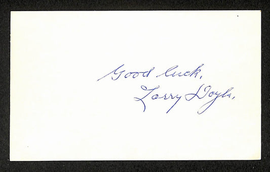 Larry Doyle Giants Autographed/Signed 3x5 Index Card JSA BA208508