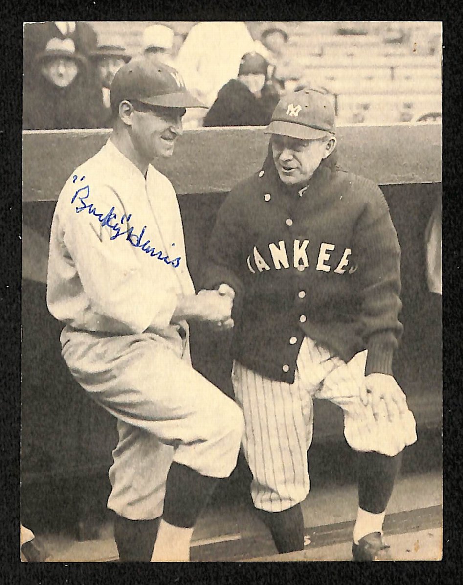 Bucky Harris Yankees Autographed/Signed B&W Photo HOF JSA BA208517