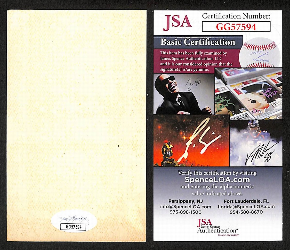 Joe McCarthy Yankees Autographed/Signed 3x5 Index Card JSA BA208522