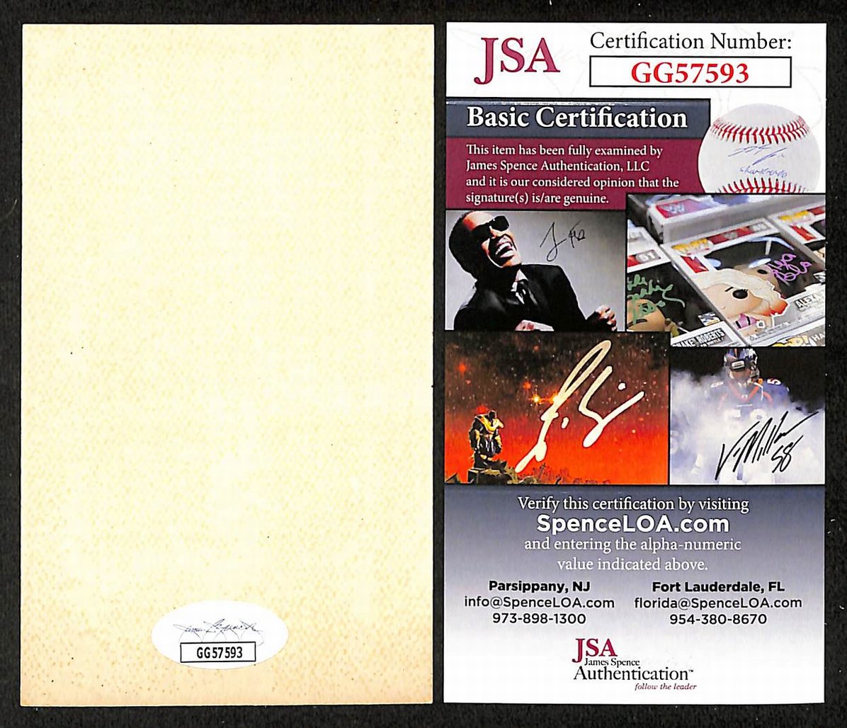 Joe McCarthy Yankees Autographed/Signed 3x5 Index Card JSA BA208523