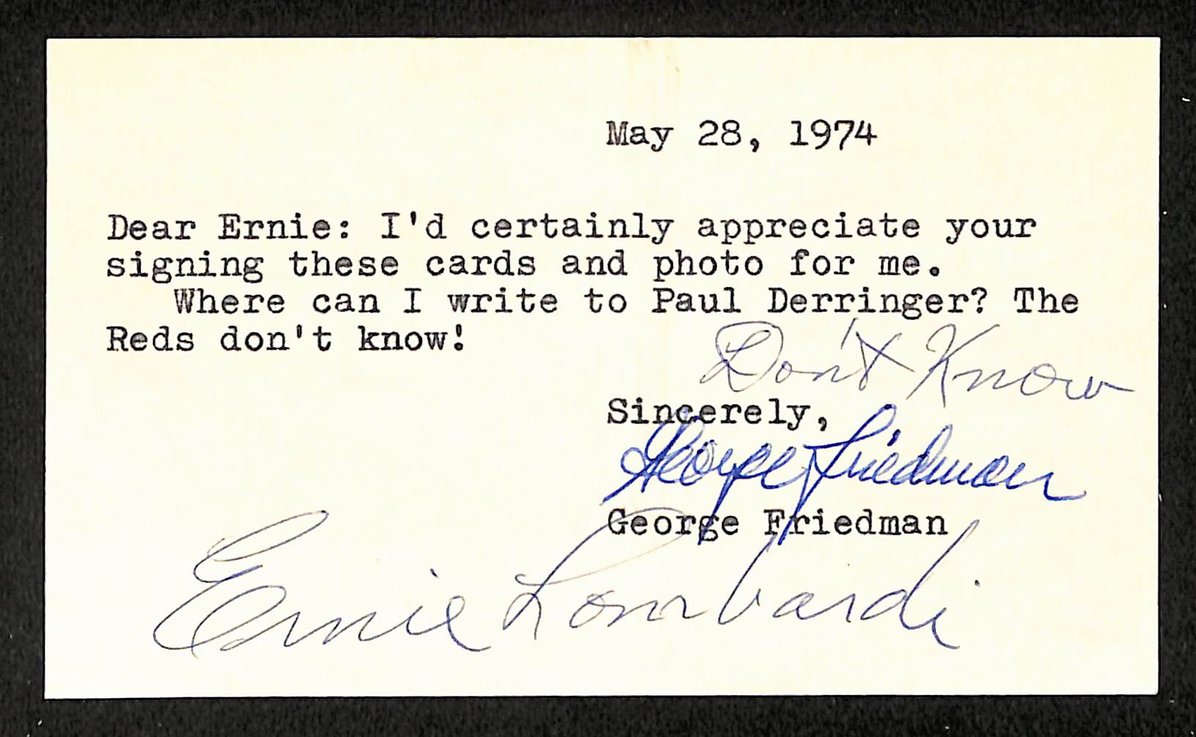 Ernie Lombardi Giants Autographed/Signed 3x5 Index Card HOF JSA BA208531