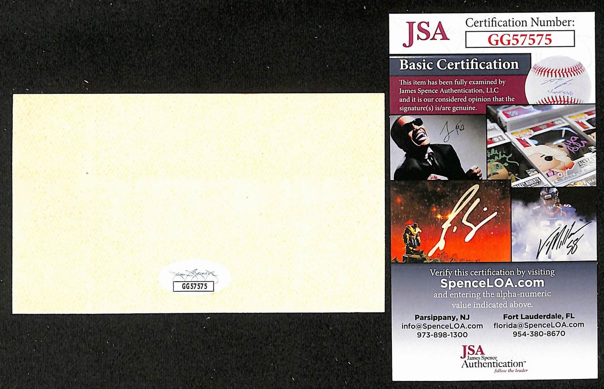 Ernie Lombardi Giants Autographed/Signed 3x5 Index Card HOF JSA BA208531